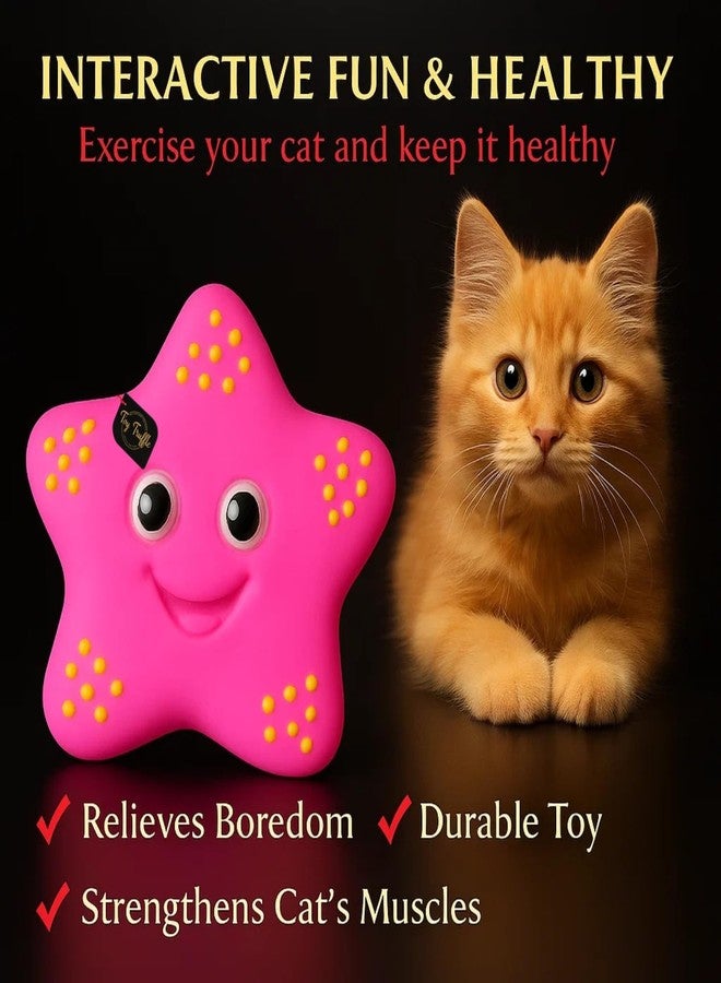 Toy Truffle لعبة نجم البحر الكمأة الصريرية للكلاب | لعبة مضغ ناعمة مع وجه مبتسم ونقاط بارزة للكلاب والجراء | صفارة مدمجة للعب والعض والشد والجلب والمضغ | لعبة حيوانات أليفة من مطاط اللاتكس الوردي الفاتح. - Image 5